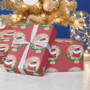 Papier Cadeau Papier d'enveloppement rouge Ours polaire