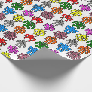 Papier Cadeau Papier d'enveloppement Silhouette Robot