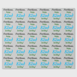 Papier Cadeau Papier d'enveloppement simple 82e anniversaire