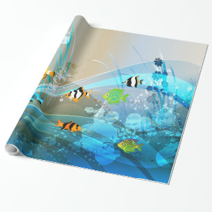 Papier Cadeau Papier d'enveloppement sous-marin 1