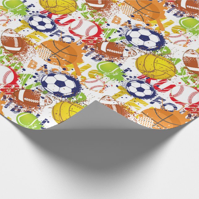 Papier Cadeau Papier d'enveloppement sportif (Coin)