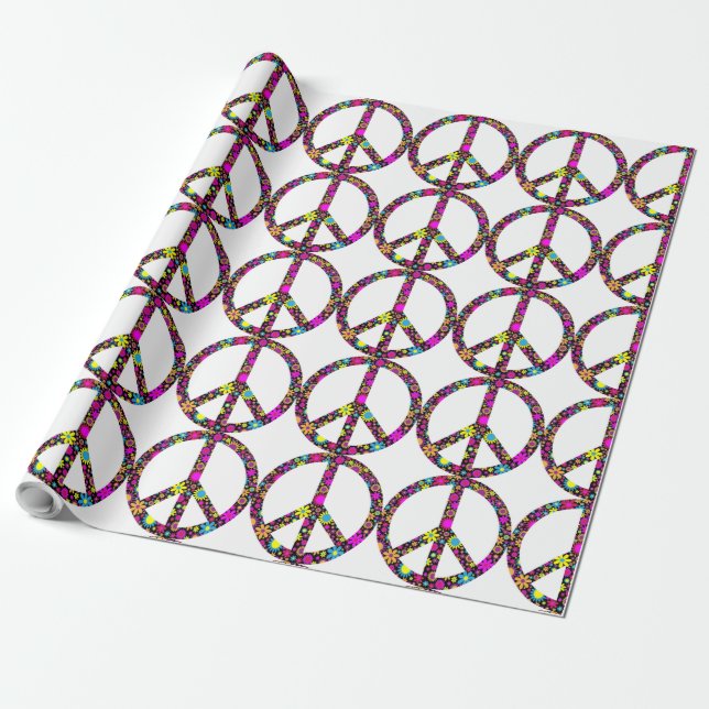 Papier Cadeau Papier d'enveloppement super pour SIGNE DE PAIX FL (Déroulé)