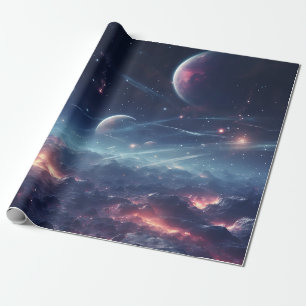 Papier Cadeau Papier d'enveloppement Symphonique Galaxy Space