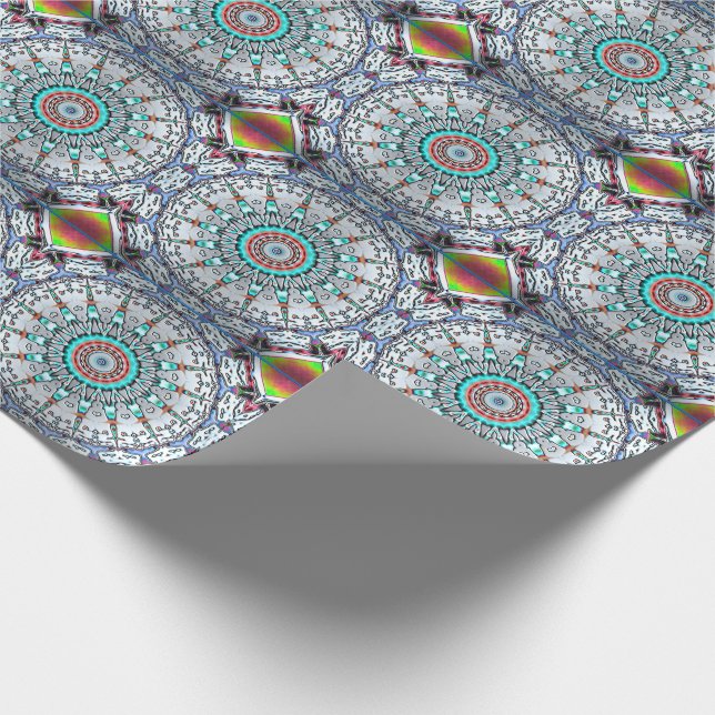 Papier Cadeau Papier d'enveloppement tactile turquoise (Coin)