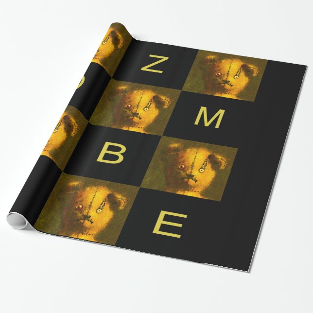 Papier Cadeau Papier d'enveloppement Teddy Zombie (Déroulé)