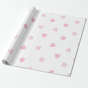 Papier Cadeau Papier d'enveloppement texturé au coeur rose clair