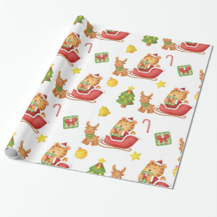 Papier Cadeau Papier d'enveloppement Tigre Aquarelle Cute