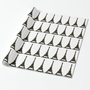 Papier Cadeau Papier d'enveloppement Tour Eiffel noir & blanc