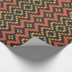 Papier Cadeau Papier d'enveloppement tribal rouge vert égyptien