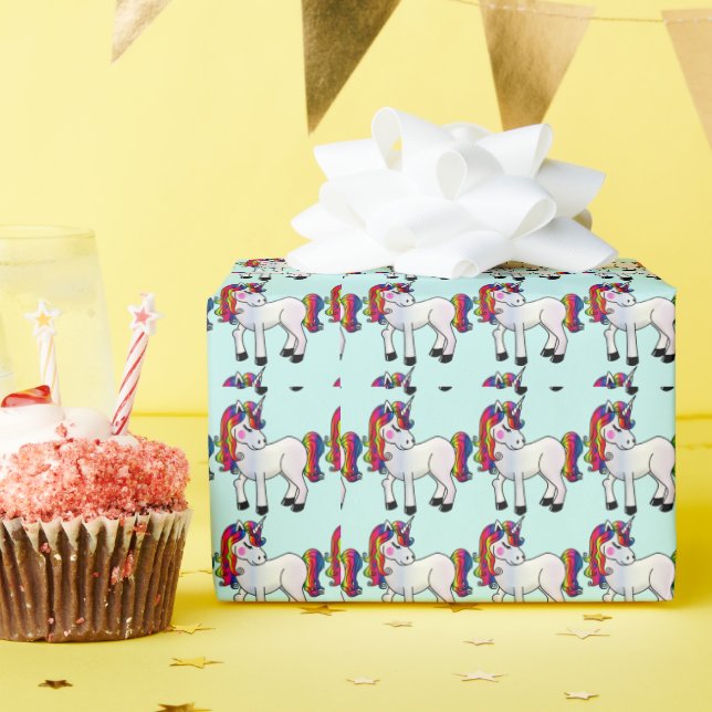 Papier Cadeau Papier d'enveloppement UNICORN (Fête d'anniversaire)