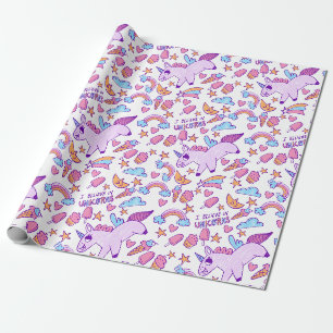 Papier Cadeau Papier d'enveloppement Unicornes
