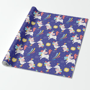 Papier Cadeau Papier d'enveloppement Unicornes
