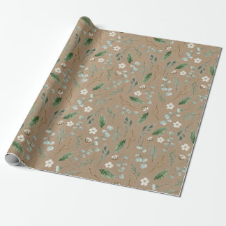 Papier Cadeau Papier d'enveloppement vert et coton