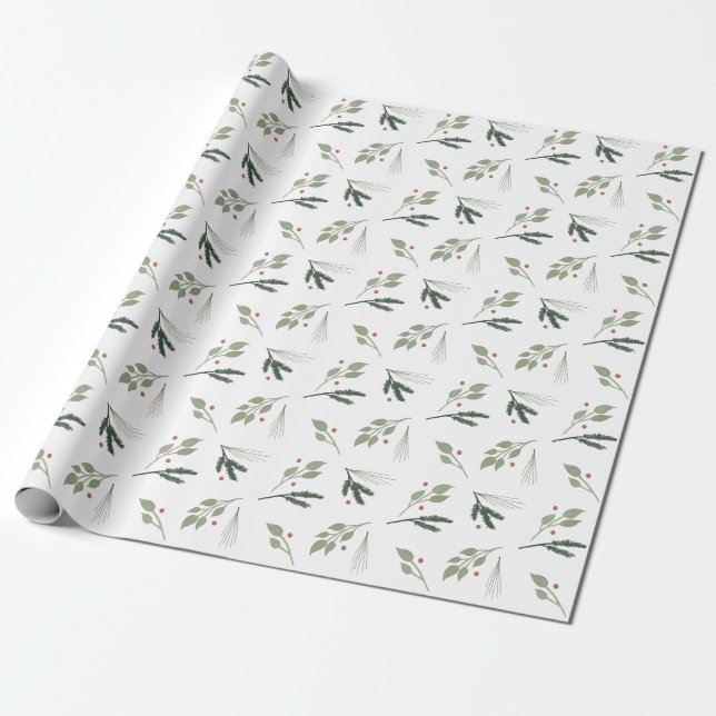 Papier Cadeau Papier d'enveloppement vert pour vacances (Déroulé)