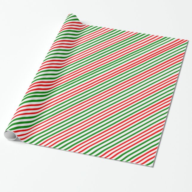 Papier Cadeau Papier d'enveloppement vert rouge (Déroulé)