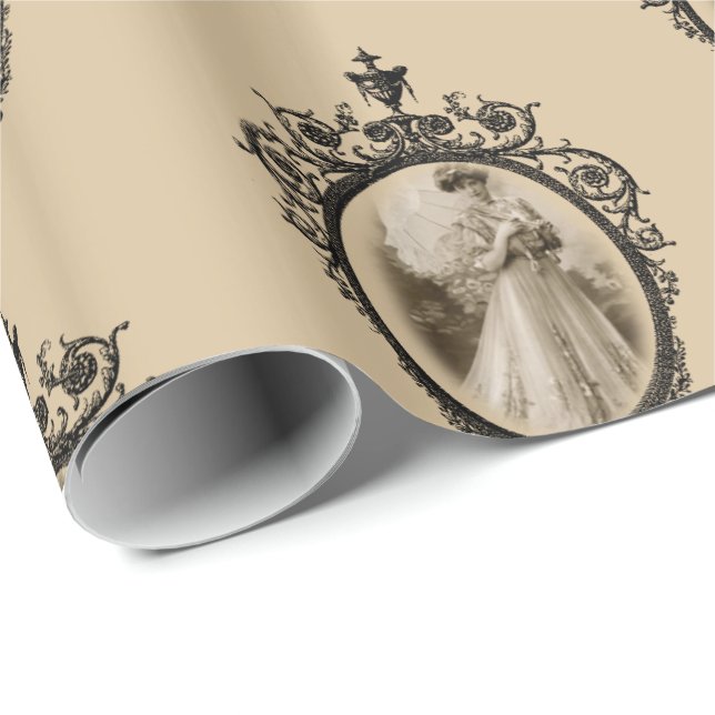 Papier Cadeau Papier d'enveloppement victorien (Coin rond)