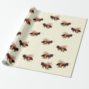 Papier Cadeau Papier d'enveloppement volant d'abeille de miel
