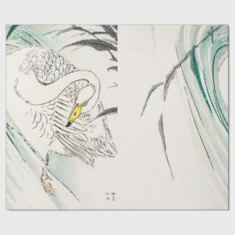 PAPIER CADEAU PAPIER D'IMPRESSION DE WOODBLOCK DE SWAN JAPONAIS