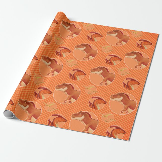 Papier Cadeau Papier Dino Wrapper (Déroulé)