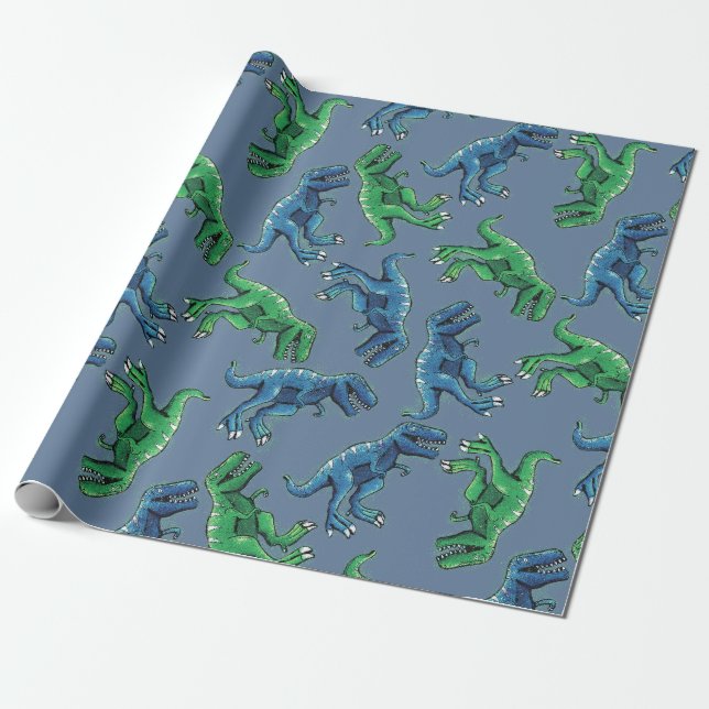 Papier Cadeau Papier Dinosaure (Déroulé)