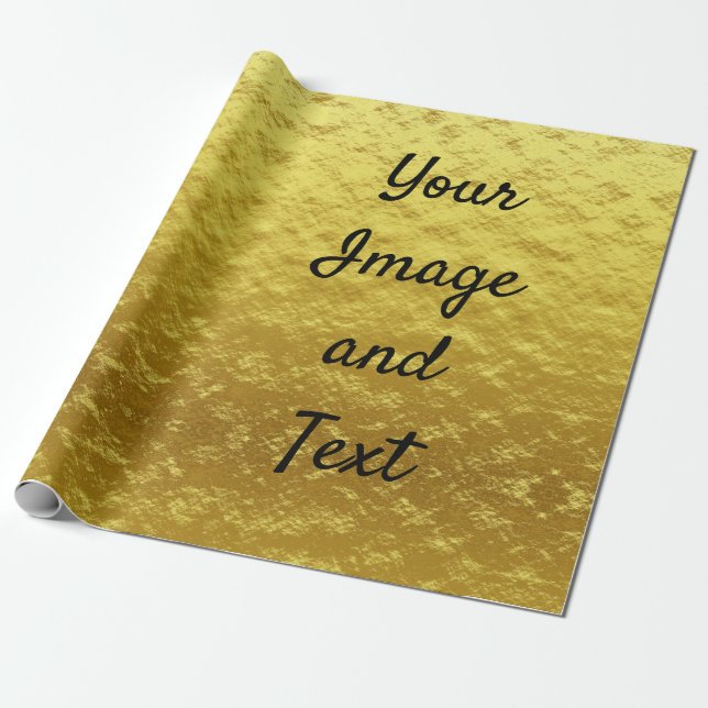 Papier Cadeau Papier doré de luxe personnalisé (Déroulé)