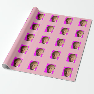 PAPIER CADEAU PAPIER EN BOUILLOIRE À ROSE DONALD TRUMP