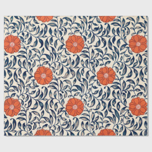 PAPIER CADEAU PAPIER EN MODÈLE FLORAL CHINOIS