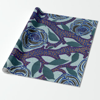 PAPIER CADEAU PAPIER EN MODÈLE FLORAL CHINOIS EN BLUES