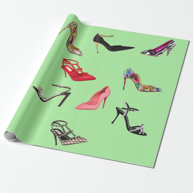 Papier Cadeau Papier enveloppant collage de collage de chaussure (Déroulé)