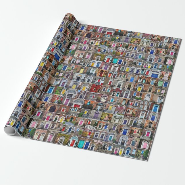 Papier Cadeau Papier enveloppant des portes de Dublin (Déroulé)