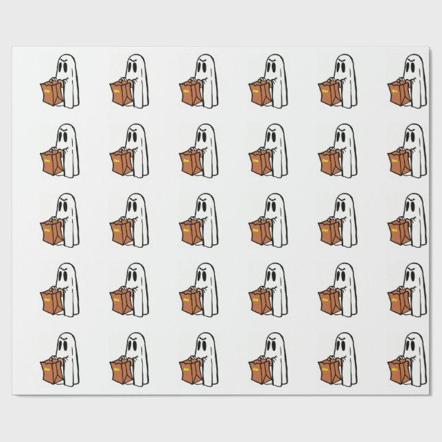 Papier Cadeau Papier enveloppant Halloween Ghost Boo (Plat)