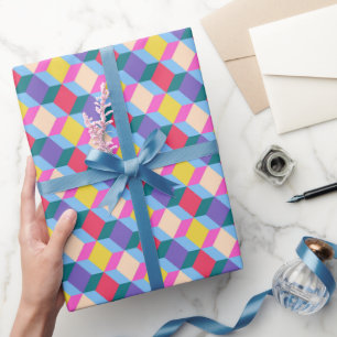 Papier Cadeau Papier enveloppant pour Noël. à damiers motif.