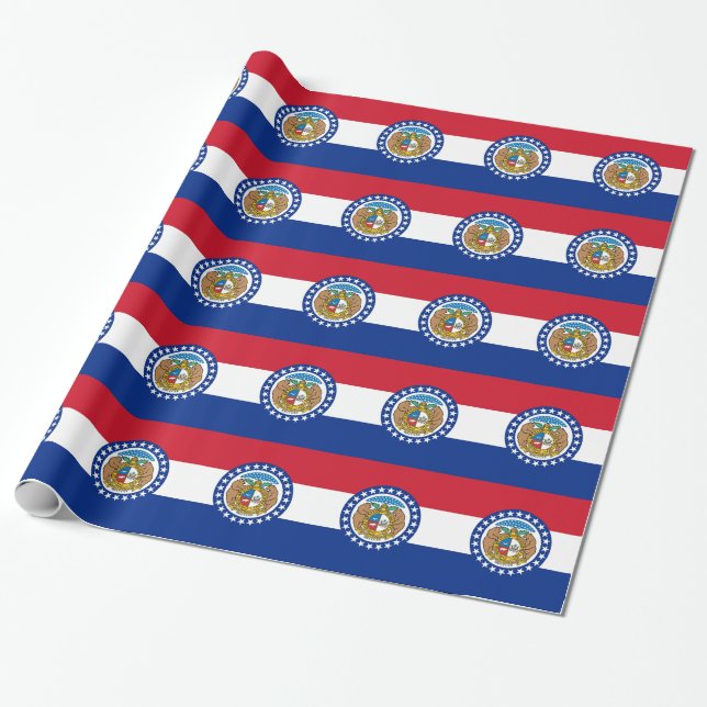 Papier Cadeau Papier enveloppé avec Drapeau du Missouri (Déroulé)