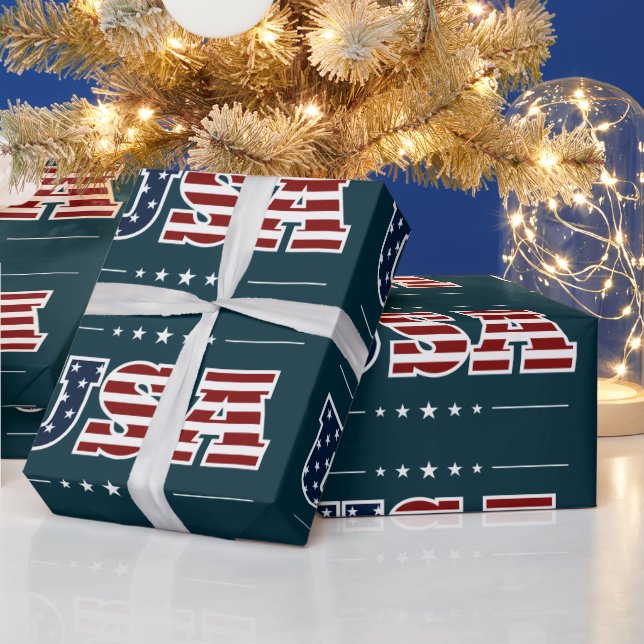 Papier Cadeau Papier étampe USA (Vacances)