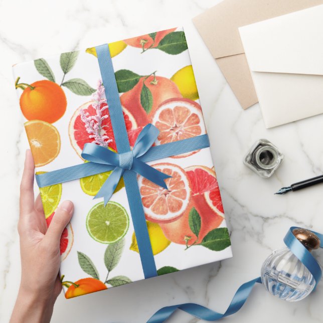 Papier Cadeau Papier Feuille et arrosage à base d'agrumes (Cadeaux)