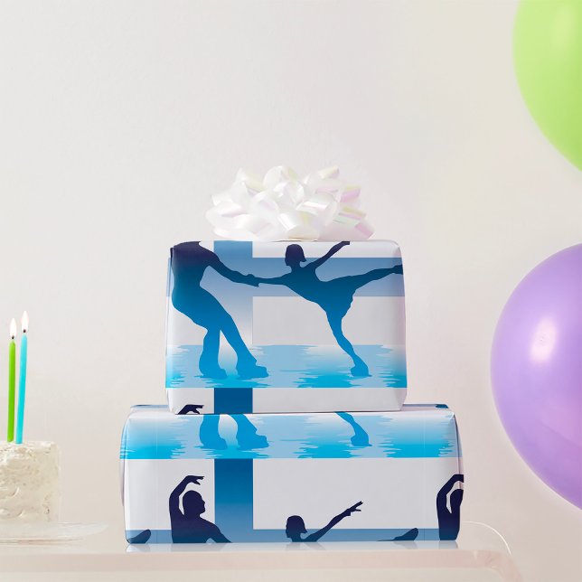Papier Cadeau Papier finlandais à envelopper pour patinage artis (Créateur téléchargé)