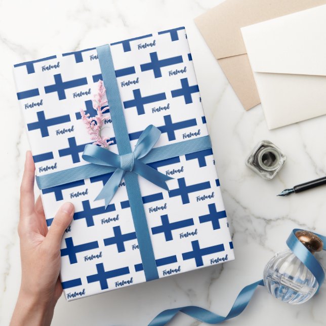 Papier Cadeau Papier finlandais, Drapeau finlandais (Cadeaux)