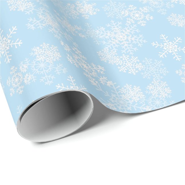 Papier Cadeau Papier-flocons de neige de Noël (Coin rond)