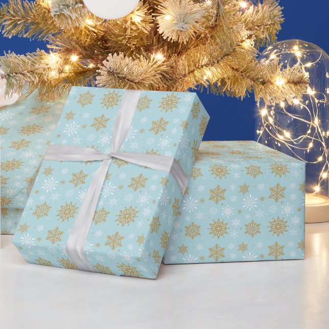 Papier Cadeau Papier-flocons de neige de Noël (Vacances)
