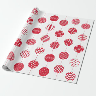 Papier Cadeau Papier grand Motif à bille rouge de Noël