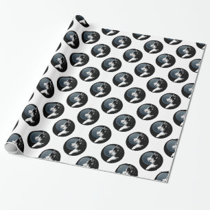 Papier Cadeau Papier Husky Wrapper Papier Husky Puppy Sled