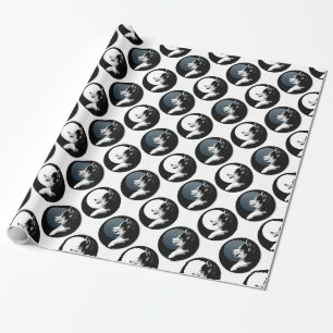 Papier Cadeau Papier Husky Wrapper Papier Husky Puppy Sled