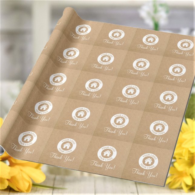 Papier Cadeau Papier kraft avec logo d'entreprise personnalisé M (Créateur téléchargé)