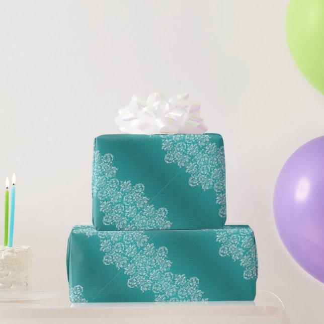 Papier Cadeau Papier Mariage Damask Turquoise (Cadeaux de fête)