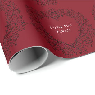 Papier Cadeau Papier Mariage gothique rouge et noir