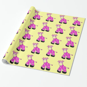 Papier Cadeau Papier mignon d'emballage cadeau de girafe pour