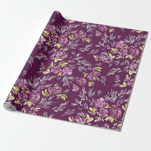 Papier Cadeau Papier Motif à aquarelle violet