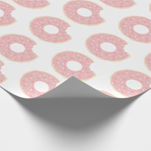Papier Cadeau Papier Motif à enveloppement de beignes roses
