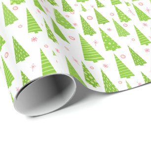 Papier Cadeau Papier Motif à enveloppement des arbres de Noël mi