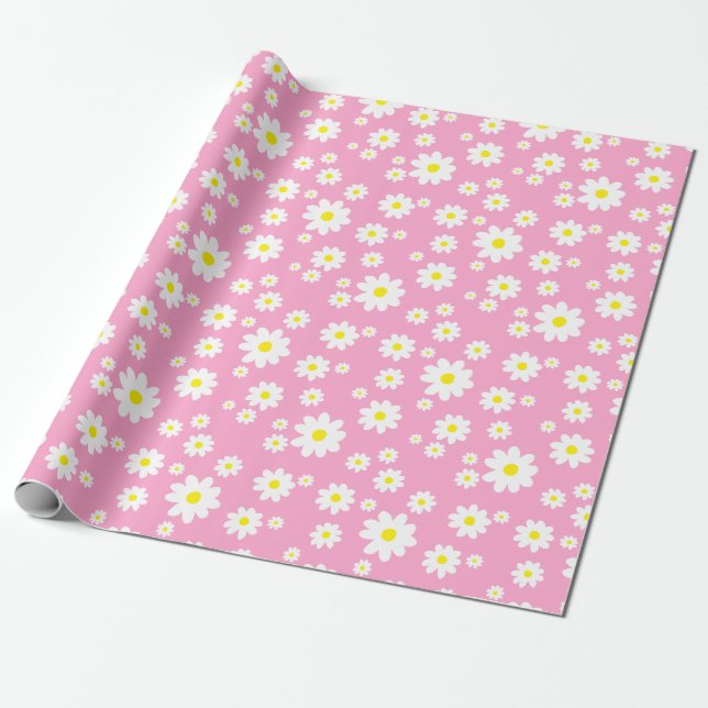 Papier Cadeau Papier Motif à ressorts rose (Déroulé)